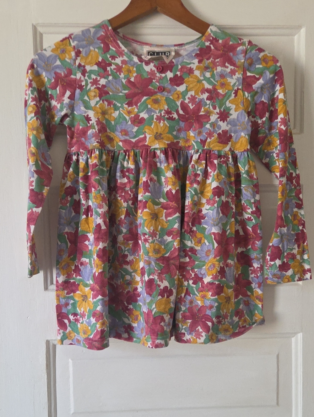 Girls Floral Long Sleeve Peplum Top - Circo - Pink/Yellow/Blue